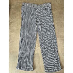 Fresh Produce Sz M Pockets Stripes Beachy Coastal Boho Flowy Wide Leg Pants